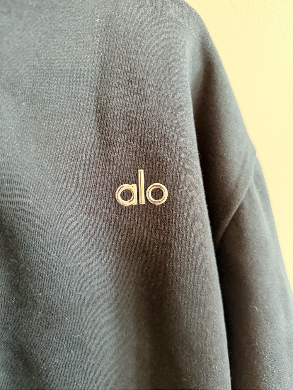 Alo Yoga Black Half-Zip Oversized Pullover Sweatshirt – Size Small - Picture 4 of 8